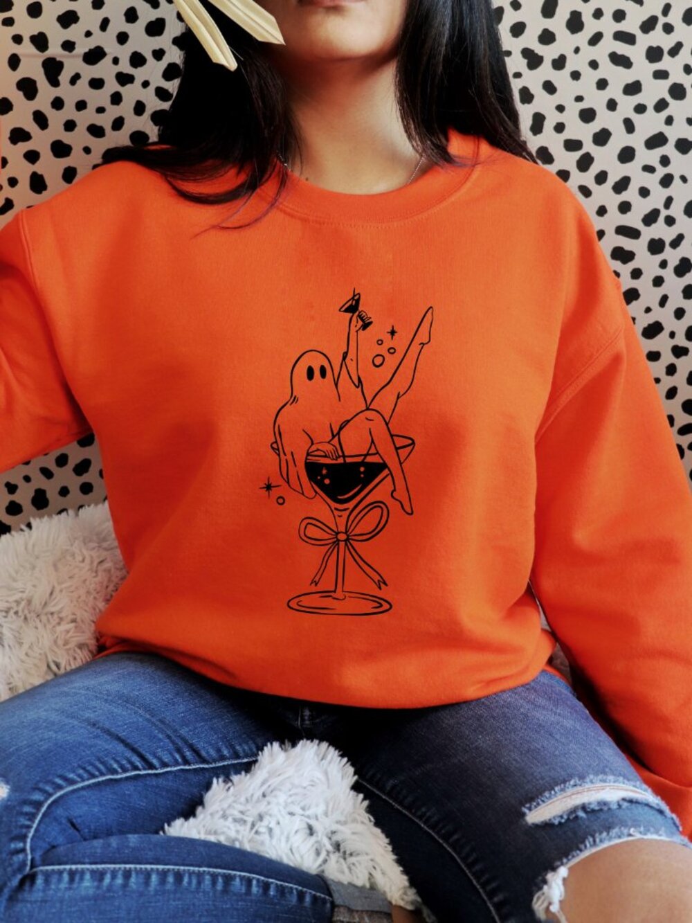Martini Ghost Handmade Sweatshirt